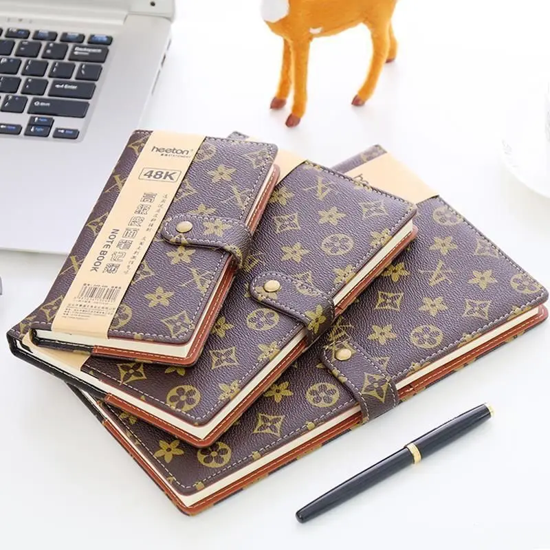 Business notebook work a6 portable notepad a5 retro hard surface copy buckle office book