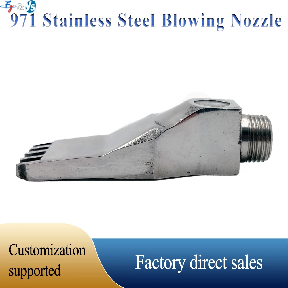 1/4'' Stainless Steel 971 Flat Air Nozzle Air Knife Compressed Flat Air Nozzle Blowing Nozzle Clean and Blow Dry Nozzle Cooling