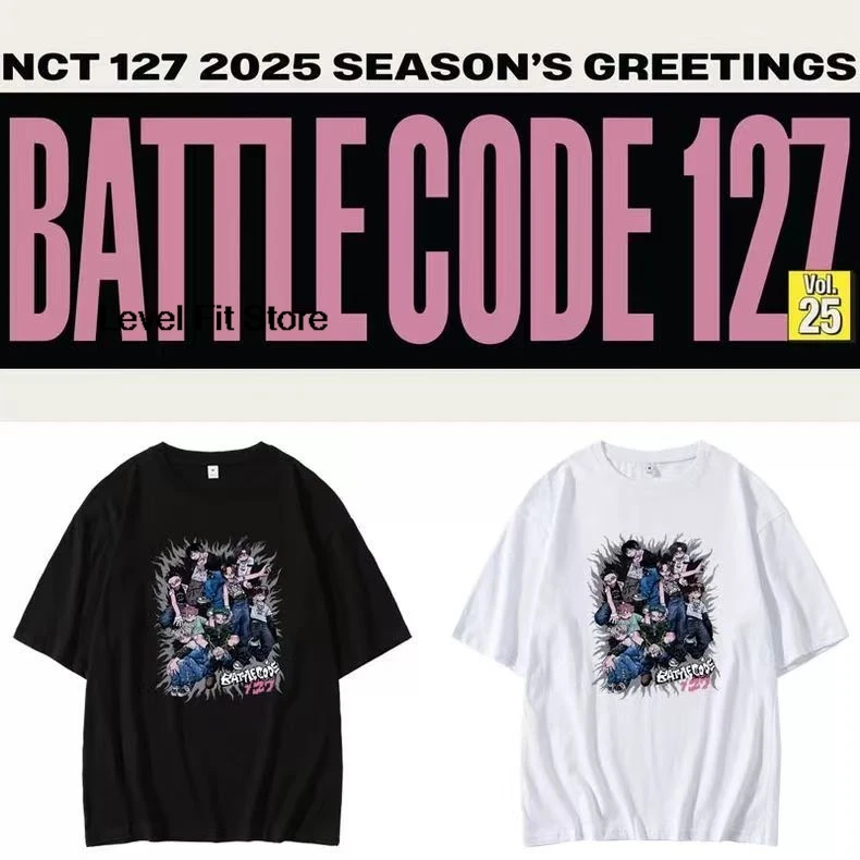 NCT127 concert BATTLE CODE short-sleeved T-shirt, loose-fitting, printed, pure cotton