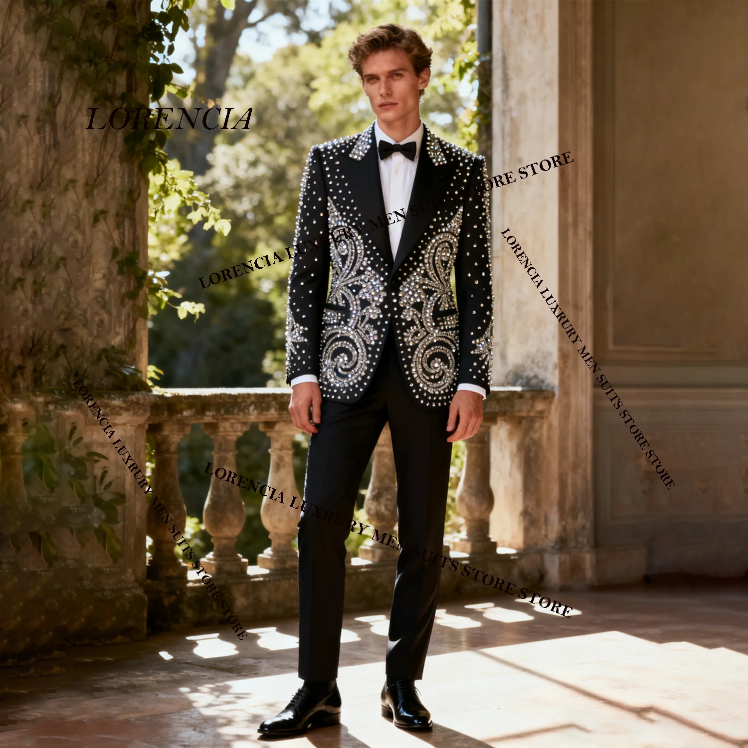 

Роскошный красивый мужской костюм с кристаллами и бриллиантами, тонкий пиджак для жениха, комплект из 2 предметов, свадебный мужской Ropa Hombre, формальный смокинг жениха по индивидуальному заказу