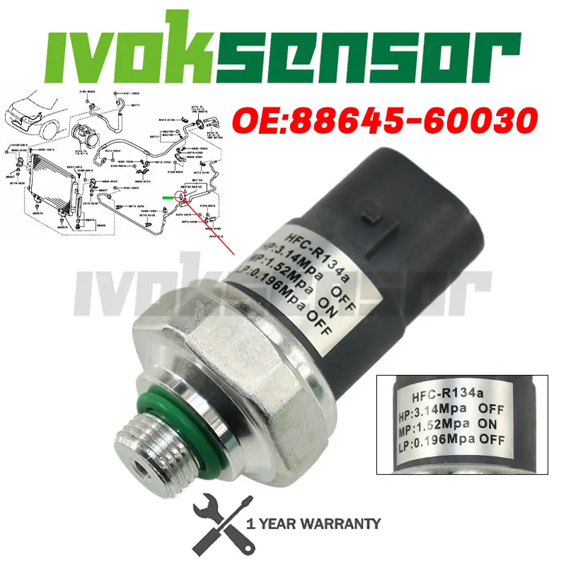 88645-60030 8864560030 A/C Air Condition Pressure Sensor For Toyota Corolla Land Cruiser Matrix RAV4 Sienna Lexus Car Accessorie