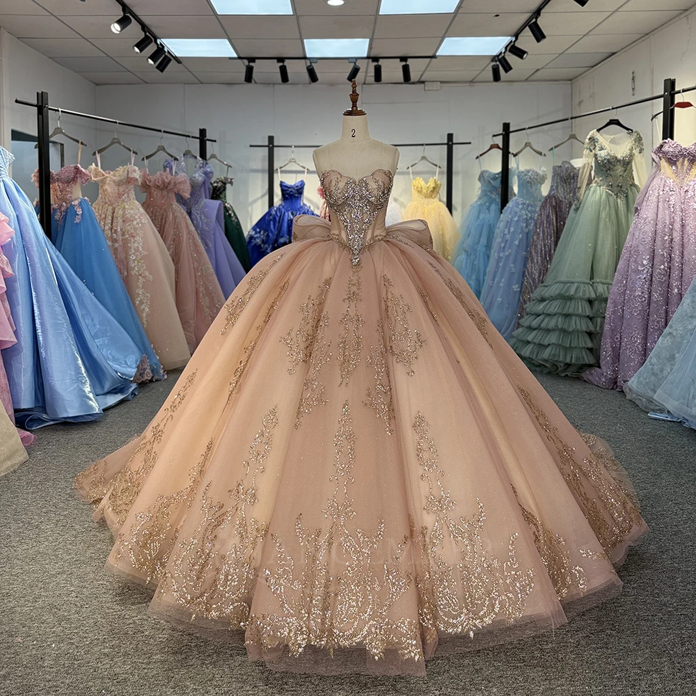 

Элегантные плиссированные платья для квинсеаньеры с корсетом, без бретелек, кружевные, расшитые бисером, красные, на заказ, больших размеров, платье для 15-летия (квинсеаньерас)