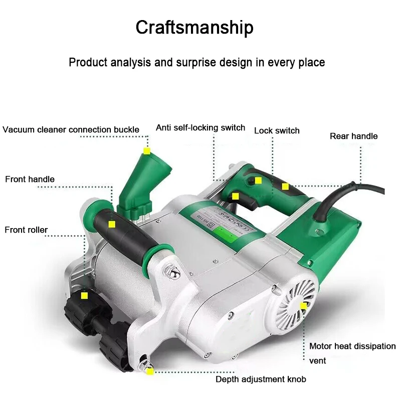 Imagem -04 - Máquina Industrial do Caçador da Parede Linha Máquina do Entalhe Corte do Sulco da Parede 1100 w 25 mm 35 mm 1pc