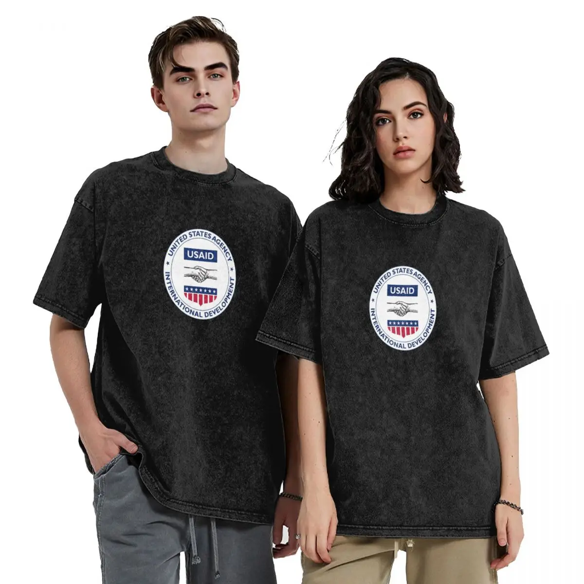 

USAID Circular Logo T-Shirt gifts for boyfriend funny meme t-shirts Personalized t-shirt fitted t shirts for men