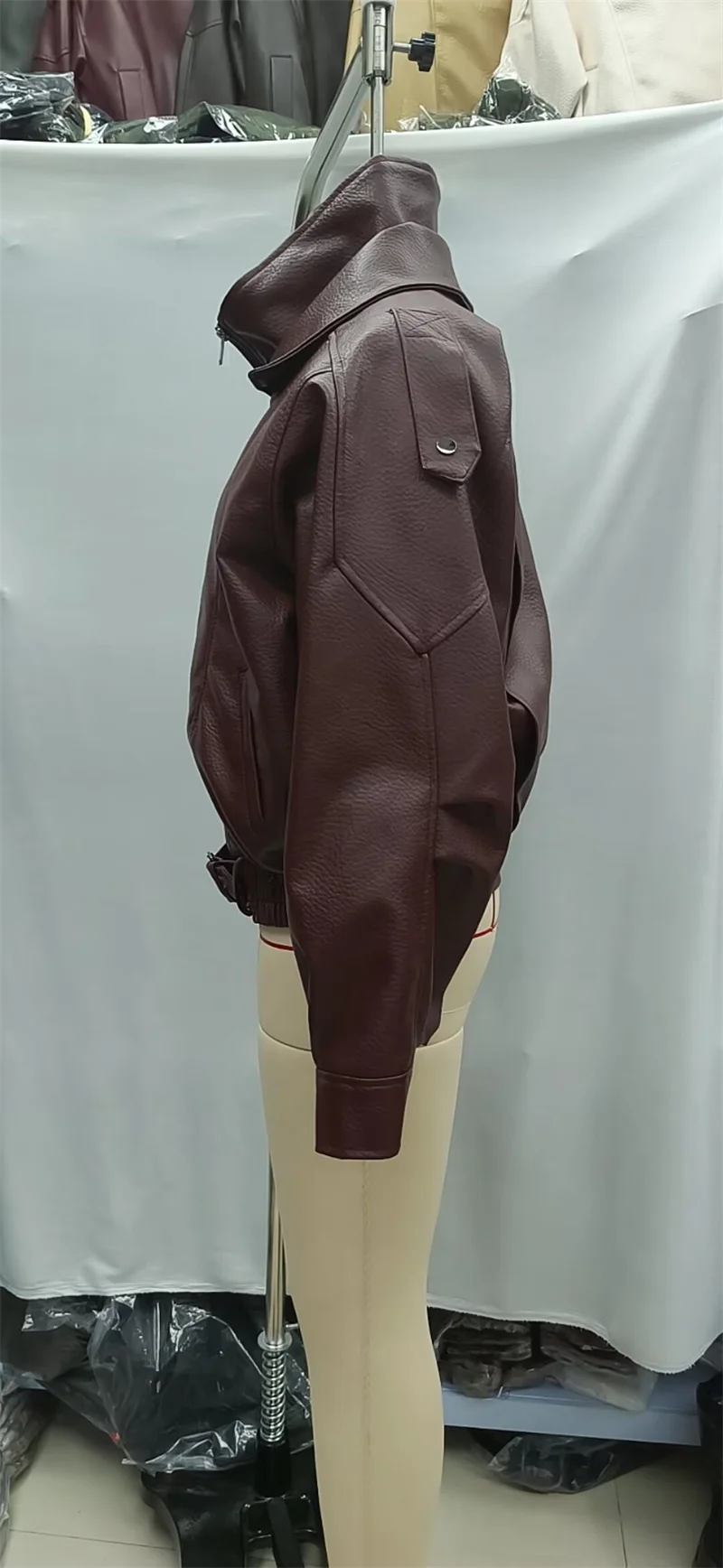 Guobioziy 2026 Fall New Women's Jacket 2026 Fall New Release Loose Faux Leather Biker Jacket Parka European and American Style