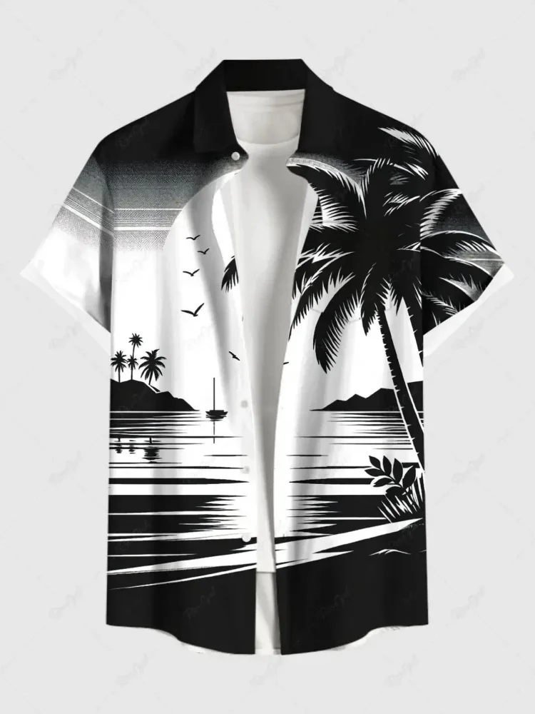 

Summer Plus Size Men's Shirts 3D Print Hawaiian Shirts Button Up Beach Vacation Shirts Short Sleeve Shirt Casual Shirts For Men