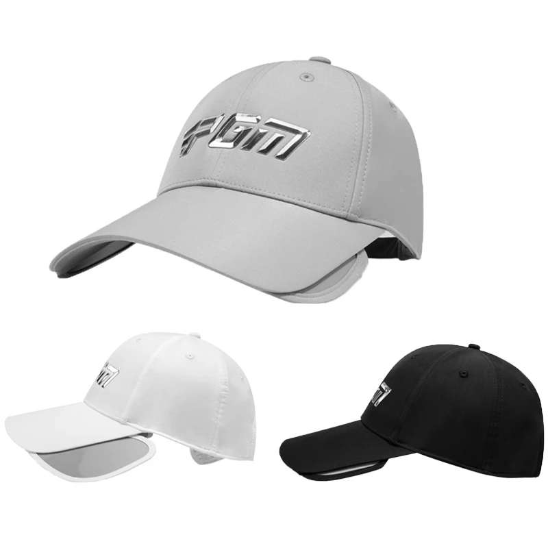 

PGM Golf Hat Men's Full Face Sunscreen Hat Retractable brim Sun Hat Breathable Baseball Hat Men's Hat Golf Supplies