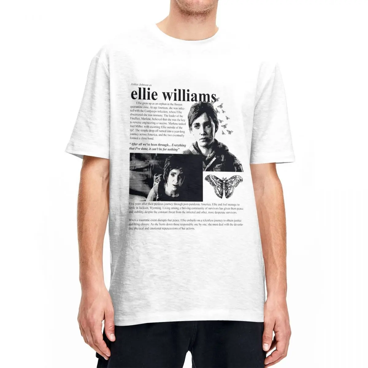 The Last Of Us Ellie Williams T Shirts Men Women 100% Cotton Vintage T-Shirts Round Neck Tees Short Sleeve Clothes 4XL 5XL 6XL