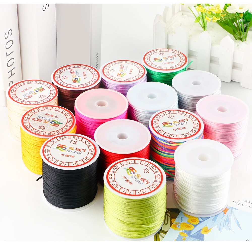 1Pc 1.5MM 55Meter/Roll  Nylon Rope Beaded Thread For Making Pacifier Chain Bracelet Jewelry Craft Braided Rope