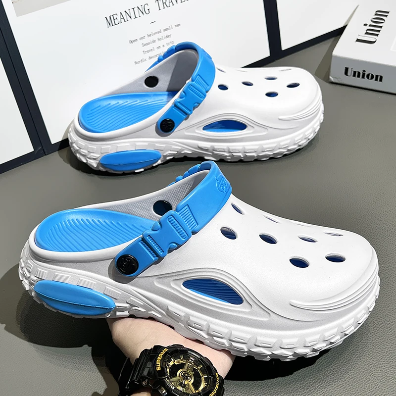 

Men Sandals Summer Clogs EVA Garden Slippers Hole Shoes Beach Platform Sandals Men Indoor House Bathroom Slides Plus Size 48