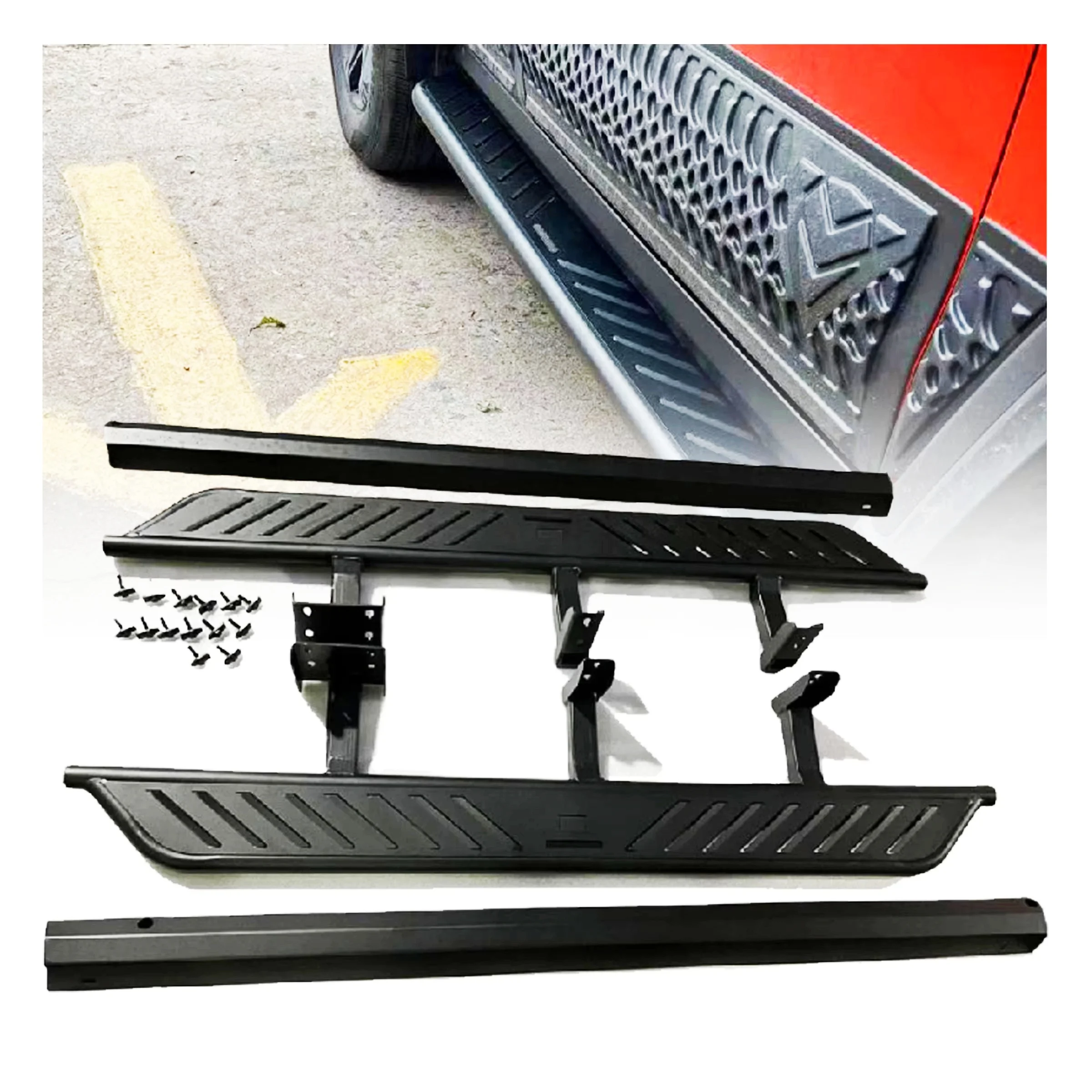 لوحات تشغيل أوتوماتيكية مضادة للصدأ، خطوات جانبية، دواسات قدم للسيارة، شريط Nerf للجدار العظيم Wey GWM Tank 300 #2