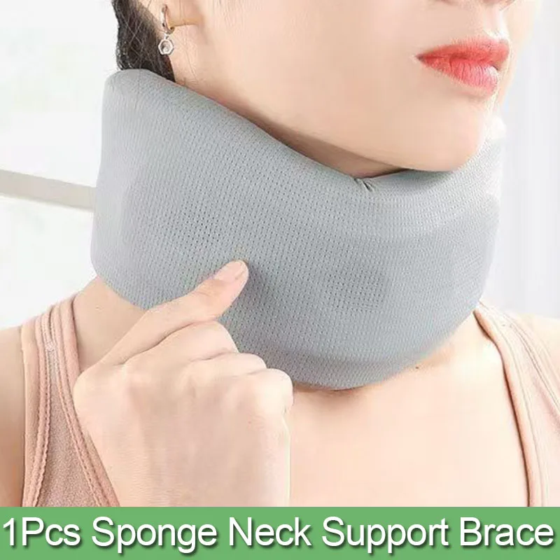 

Sponge Neck Support-Adjustable Medical Orthopedic Cervical Neck Collar Support Brace Traction Device Stretcher