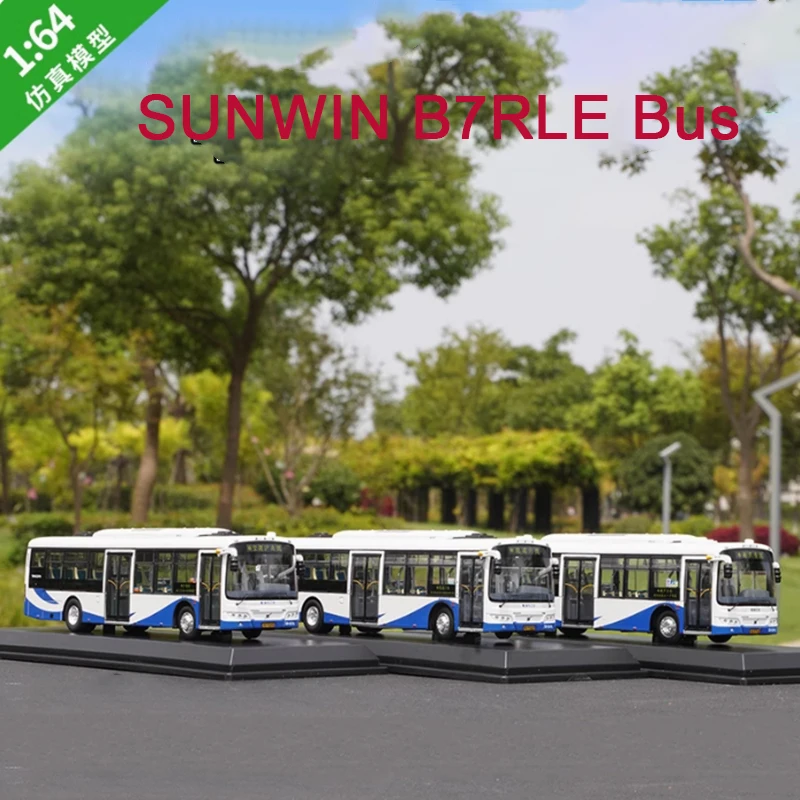 Diecast 1:64 Scale Shanghai SUNWIN B7RLE Bus Model Low Entrance City Bus Alloy Bus Model Simulation Collection Model Gift Toy