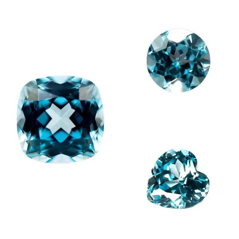 Lab Grown Sapphire Aquamarine Color Oval Cut Gemstone VVS1 for Charms Jewelry Making Certificate Multiple Shapes Selectable view 5