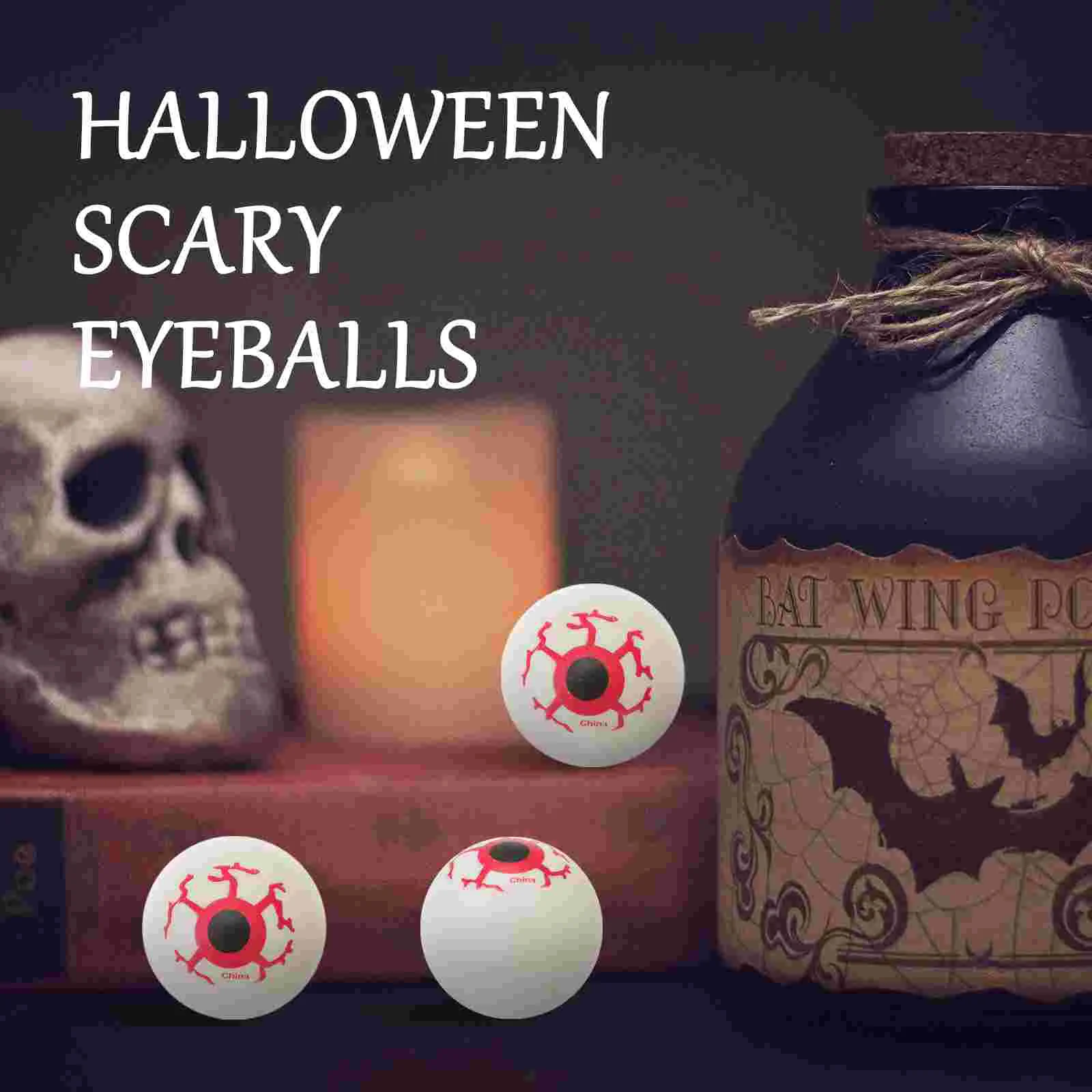 18 Pcs Halloween Eyeball Eyeballs Scary Playing Spooky Bloody Eyes Prom Party Decor Plastic Vivid