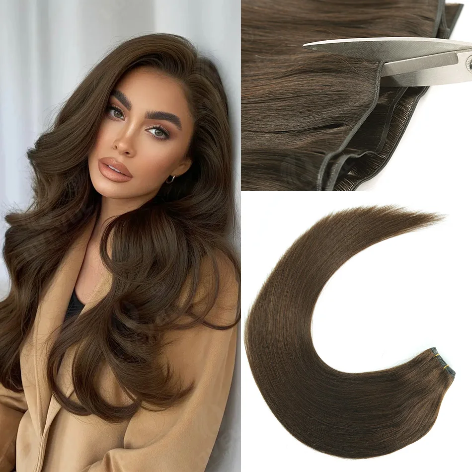 genius-weft-hair-extensions-18-24-inch-50g-double-drawn-thin-flat-track-no-shedding-remy-hair-sew-in-hair-weft-for-salon