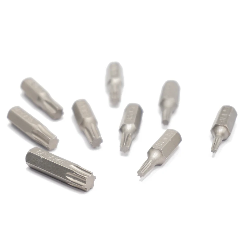 9PCS 25MM 1/4" Torx T8-T40 Screwdriver Bit Set Repair Tools Screwdrivers Kit Hex Shank Drill Bit For Power Household Hand Tools