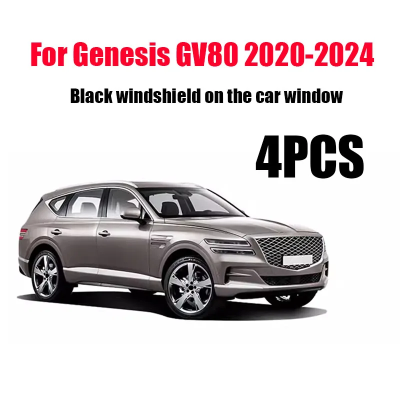 For Genesis GV80 2020 2021 2022 2023 2024 Car window weather shield made of plastic material and black exterior protective parts