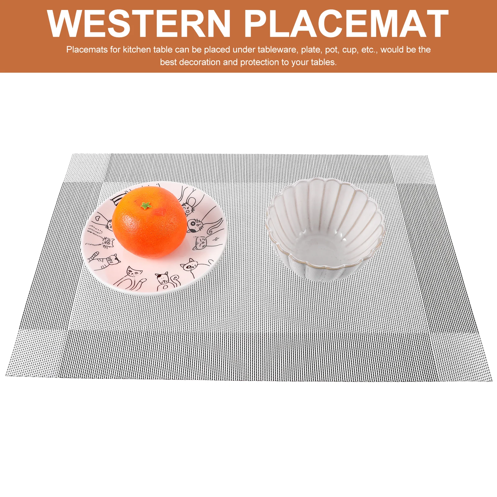 

6pcs Dining Table Mats Elegant Placemats Heat Resistant Kitchen Table Protection Fall Holiday Decor Coffee Accessories Western