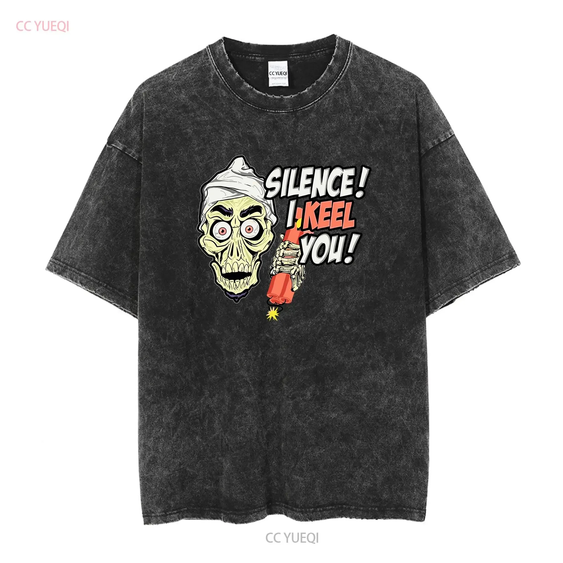 قميص Silence I Keel You Jeff Dunham ذو دمية سوداء مقاس كبير عتيق مغسول مريح ورسومات قابلة للتنفس ومتعددة الاستخدامات #2