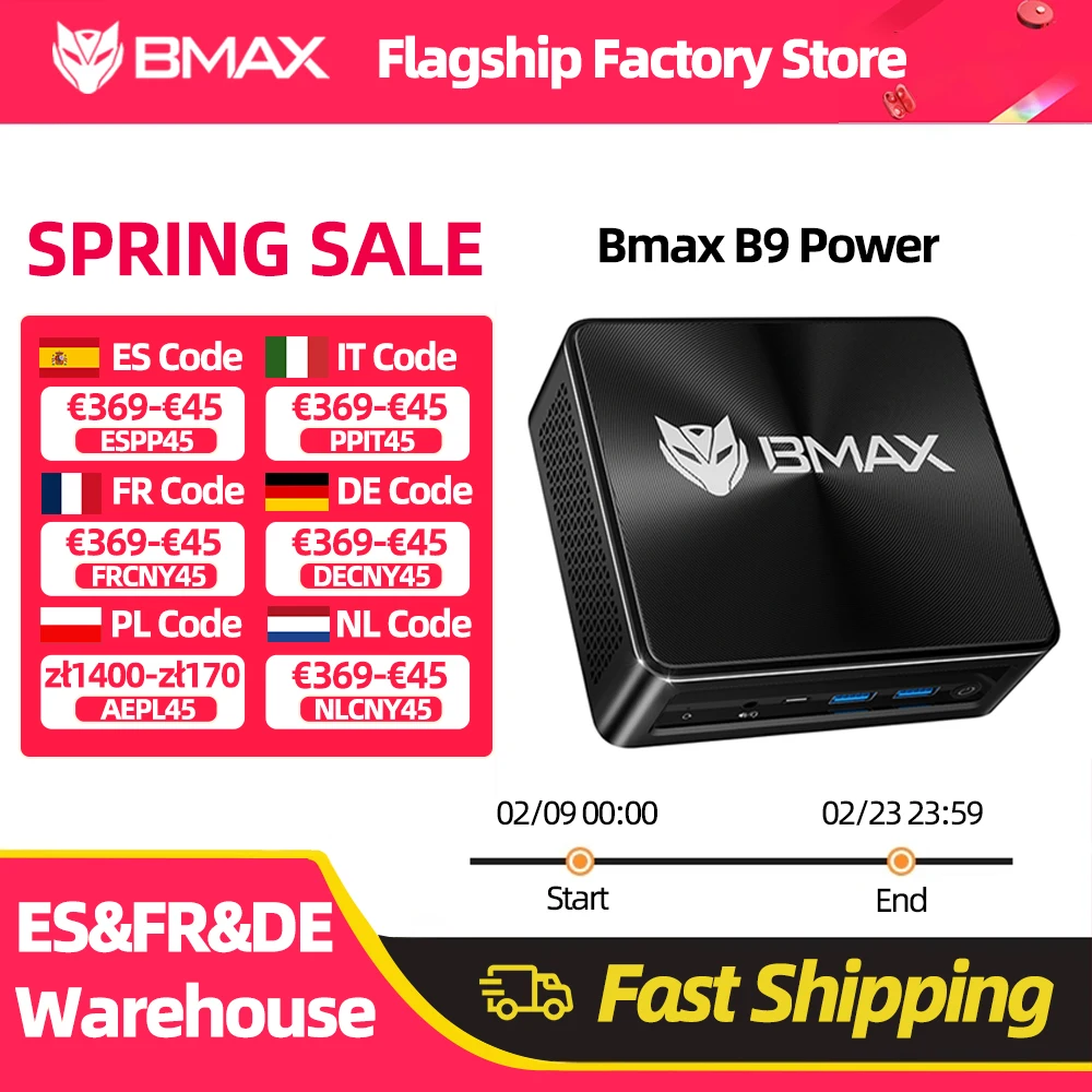 Bmax B9 puissance Mini Pc Intel Core I9-12900H 14 cœurs Max 5.0Ghz 24Gb 32Gb Ram 1Tb Ssd Wifi 6 Bluetooth 5.2