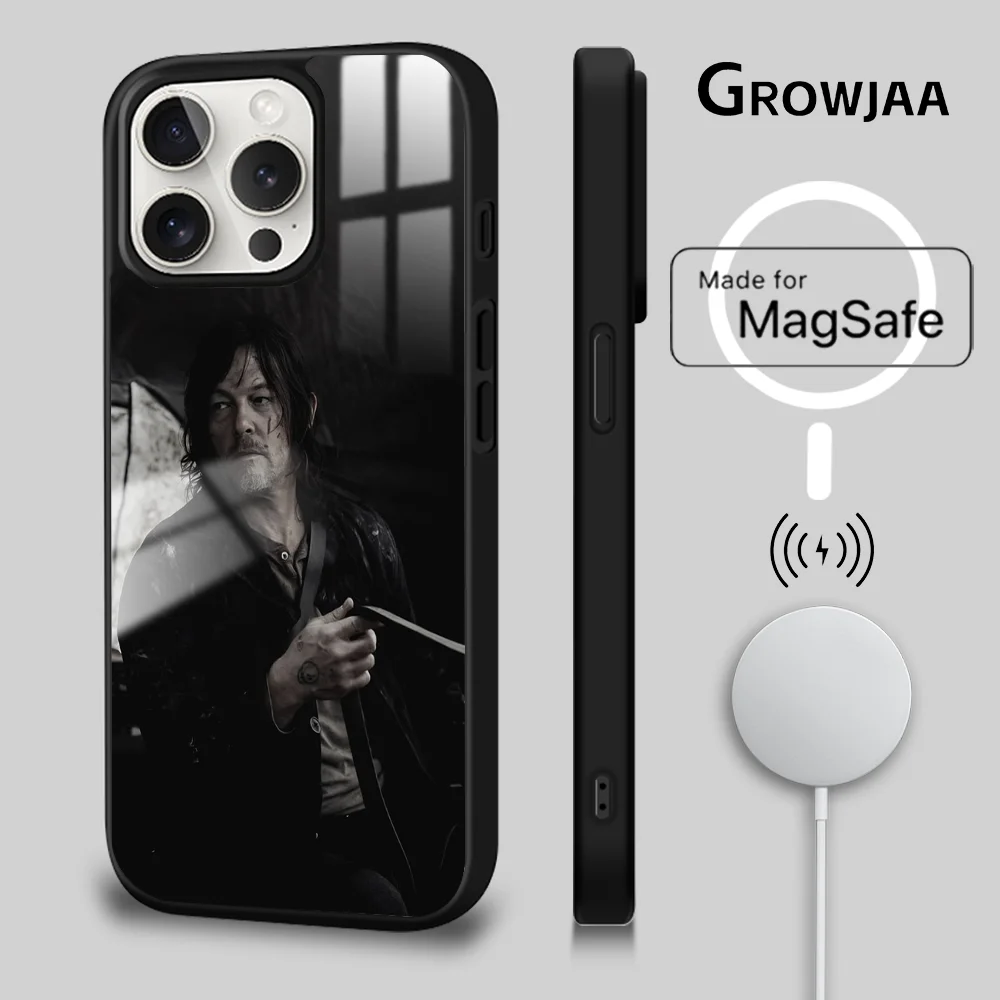 Daryl Walking Dead Phone Case For iPhone 16 15 14 13 12 11 Pro Max Plus Mini Magsafe Mirror Wireless Magnetic Cover