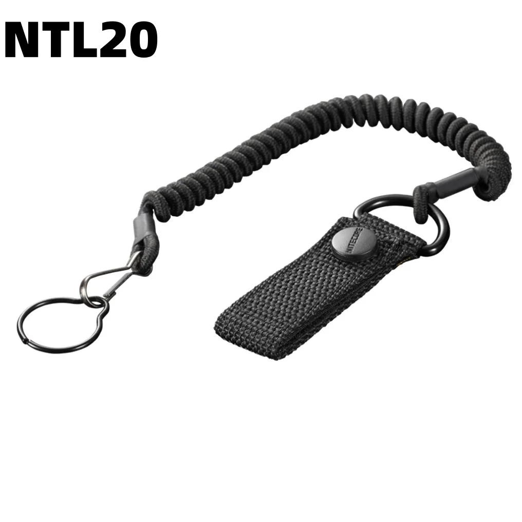 Nitecore ntl10 ntl20 lanterna tática cordão perfurado anel de aço inoxidável corda de segurança para 25.4mm de diâmetro lâmpada tocha