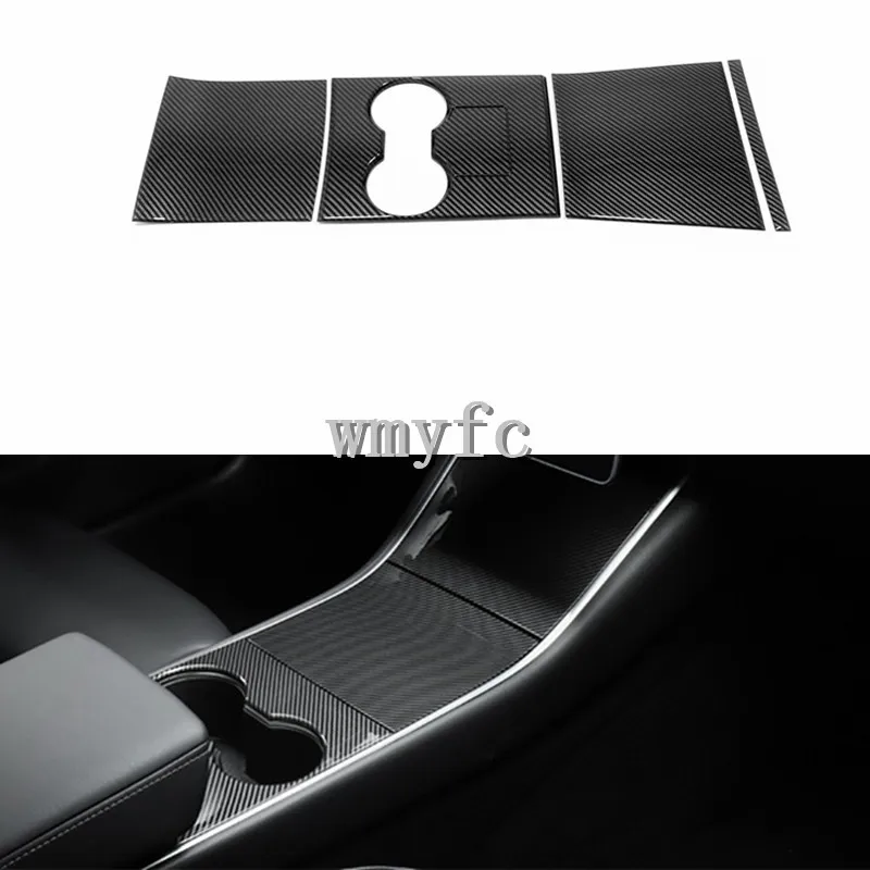 

for Tesla Model 3 Center Console Cover Car Sticker Central Control Cover Model3 Water Cup Frame Cover Trim 2022-2017