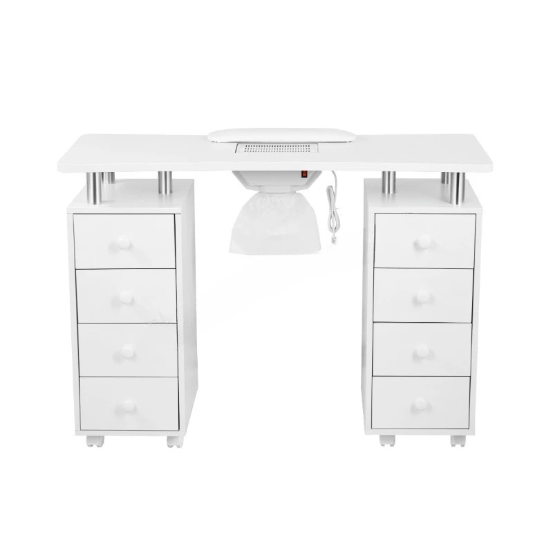 Wholesale White Nail Salon Table Modern Multi-Drawer Nail Table with Vacuum Cleaner Sliding Table Workbench