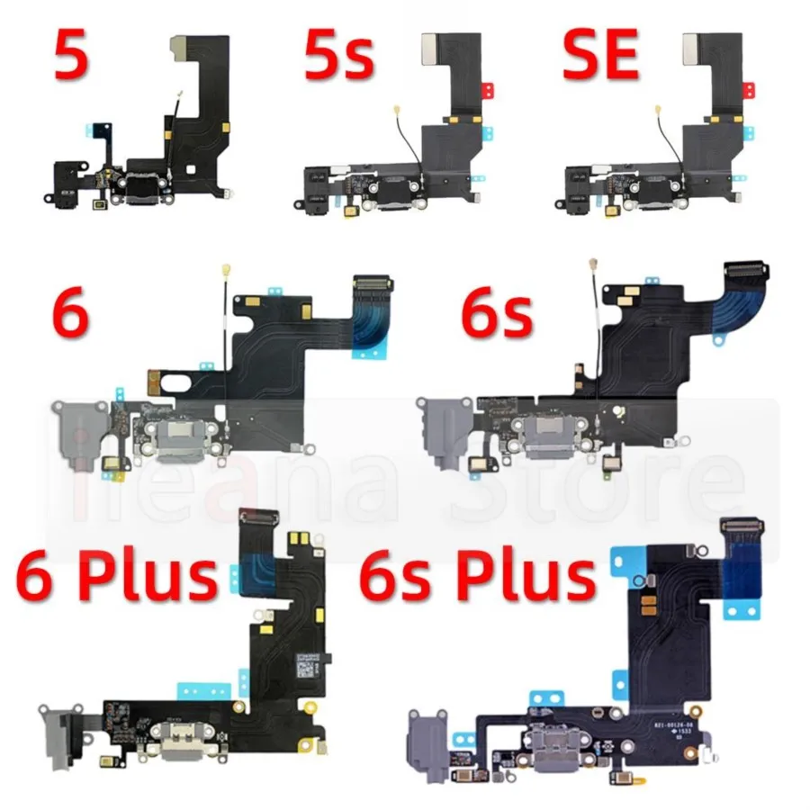 Aiinant Bottom USB Charger PCB Board FPC Dock Connector Charging Flex Cable For iPhone 5S SE 6 6s 7 Plus Phone Parts