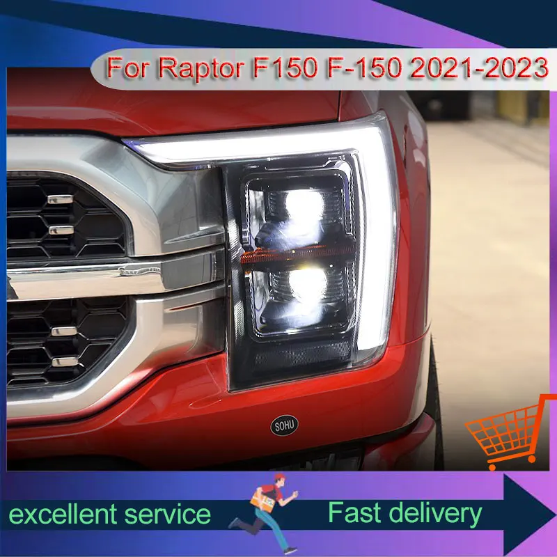 

Headlights Assembly For Ford Raptor F150 F-150 2021-2023 Modified Upgrade LED DRL Turn Signal Light Projection Lens Front Lamps