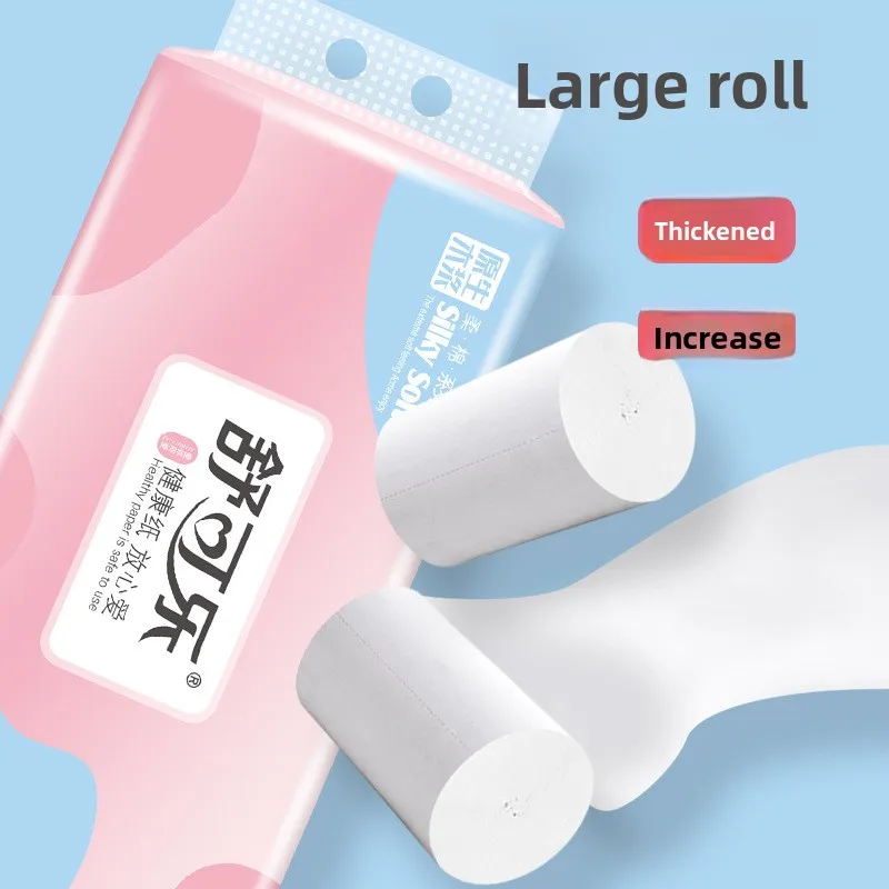 12 Rolls Of Toilet Paper 6 Rolls Per Unit Raw Wood Pulp Soft And Delicate Facial Tissue Paper Napkins Handkerchiefs Paper