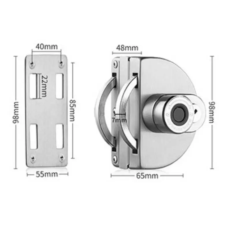 Electronic Smart Fingerprint Glass Door Lock for Home Office Glass Door 3.7V Lithium Battery, Smart Glass Door Lock