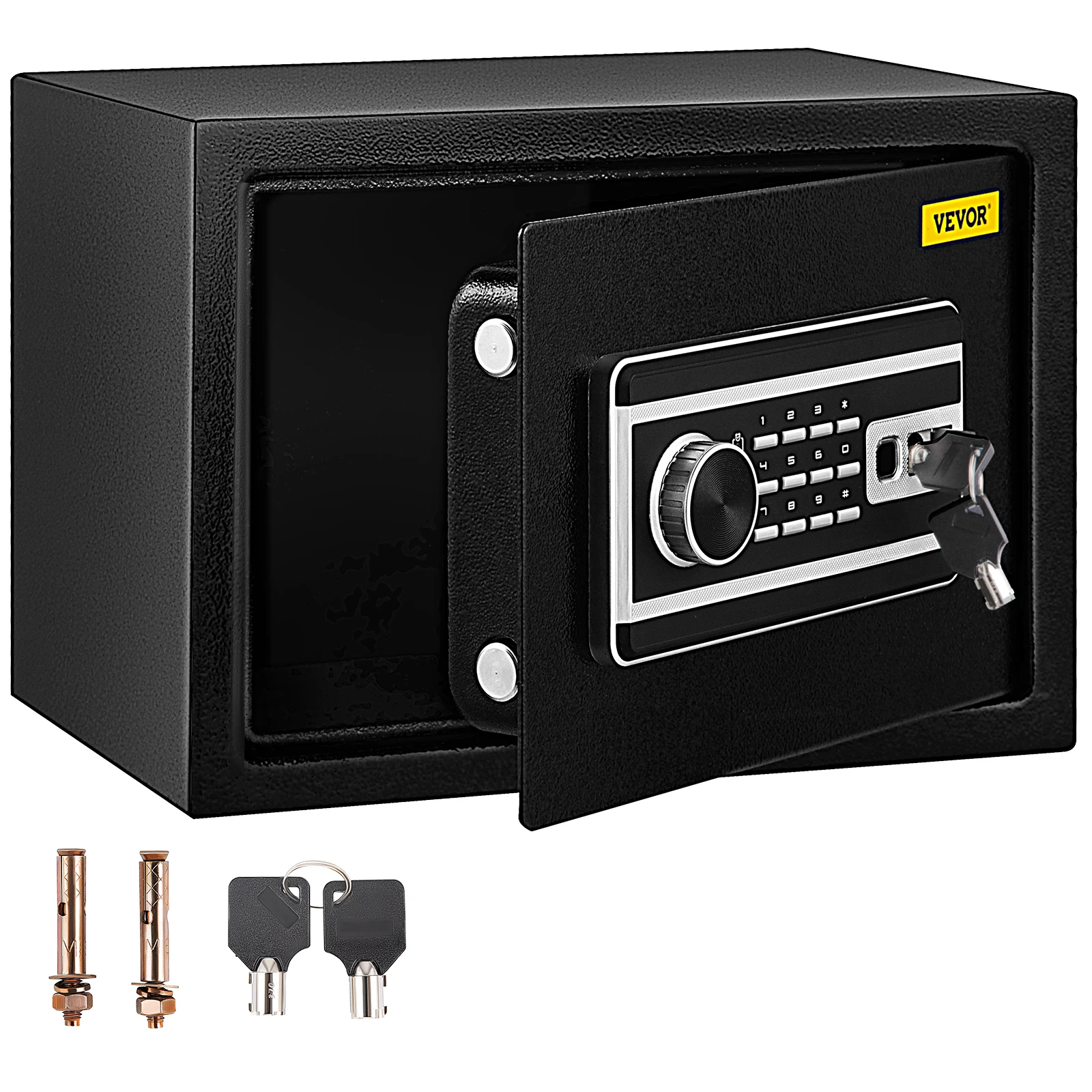 VEVOR Safe Box FT Fingerprint Safe Box for Money with 2 Keys and Digital Keypad Q235 Steel Safe Box for Storing Cash Jewelry 