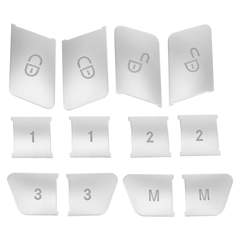 

Durable-12Pcs Car Door Seat Memory Lock Buttons Covers Stickers For Mercedes Benz CLA/GLA/GLK/GLE/CLS/GL/ML/A/B/E