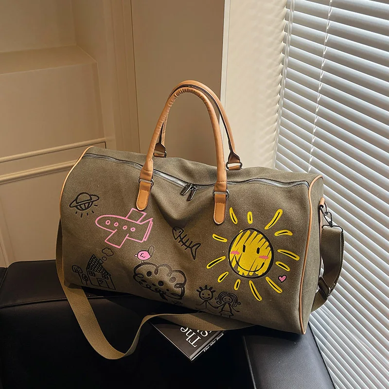 

Graffiti Personalized Travel rendy Fitness Bag Business Trip Duffel Bag Large Capacity Logo Printed Yoga Bag