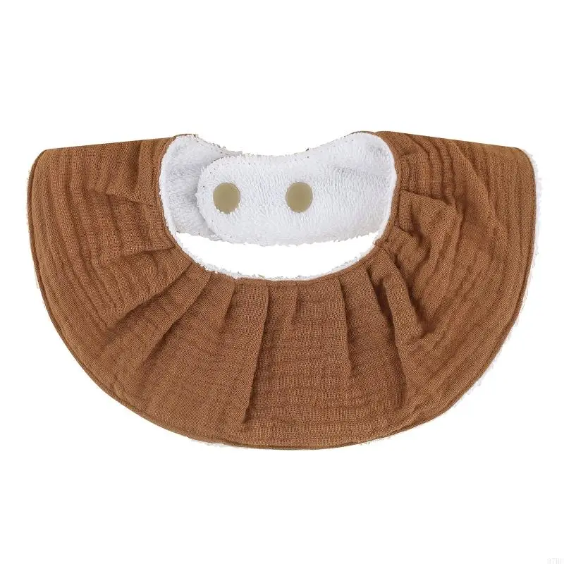 

97BE Muslin Collar DecorationAbsorbent Baby Bib Saliva Towel Solid Feeding Burp Cloth