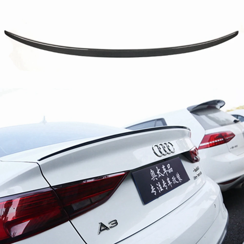 For AUDI A3 S3 RS3 8V Limousine Sedan S Style Carbon Fiber Rear Spoiler Trunk Wing 2013-2020 Forged carbon view 2