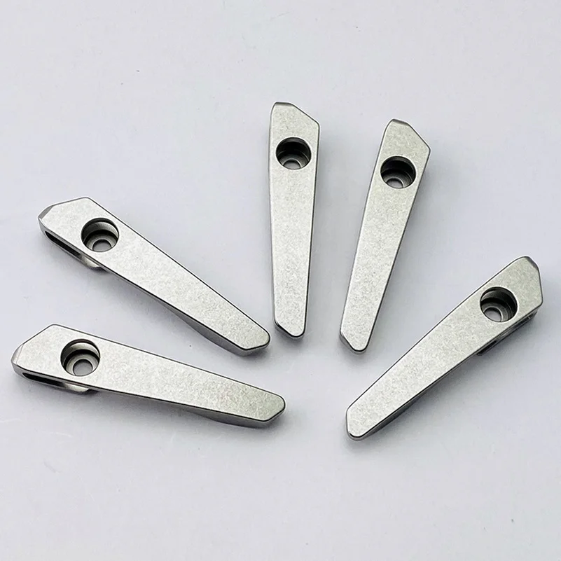 1pc Titanium Alloy Stonewashed Knife Fully Milled Pocket Clip For Genuine Strider SNG SMF Knives CNC Machined Integrated Clamp