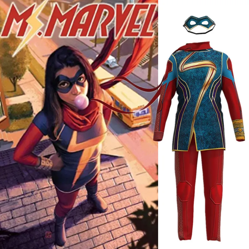 

Ms. Marvel Cosplay Costume Girls Children Kamala Khan Women Adult Birthday Carnival Halloween Dresses