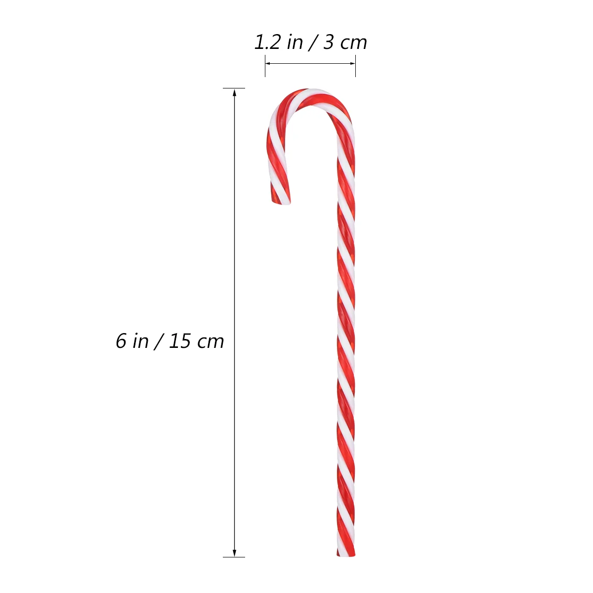 OUNONA 18 Pcs Twinkling Candy Cane Christmas Lawn Stakes Pathway Markers Creative Christmas Tree Decoration Gift (15 cm, Red and