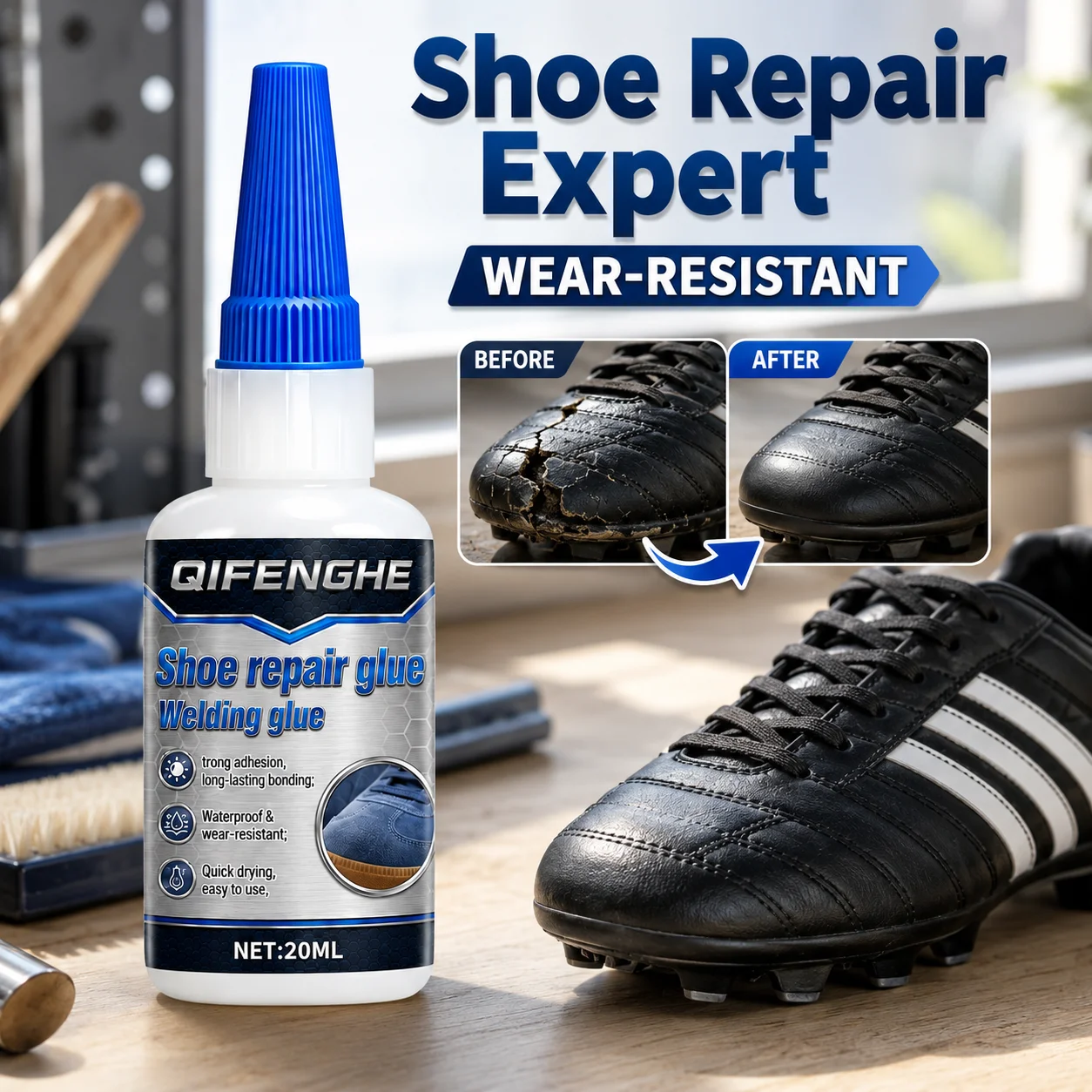 Premium Soft Strong Shoe Fix Adhesive Heat Resistant No Leak No Wrinkle Glue Accurate Dispensing Nozzle Design Ideal for Sneaker