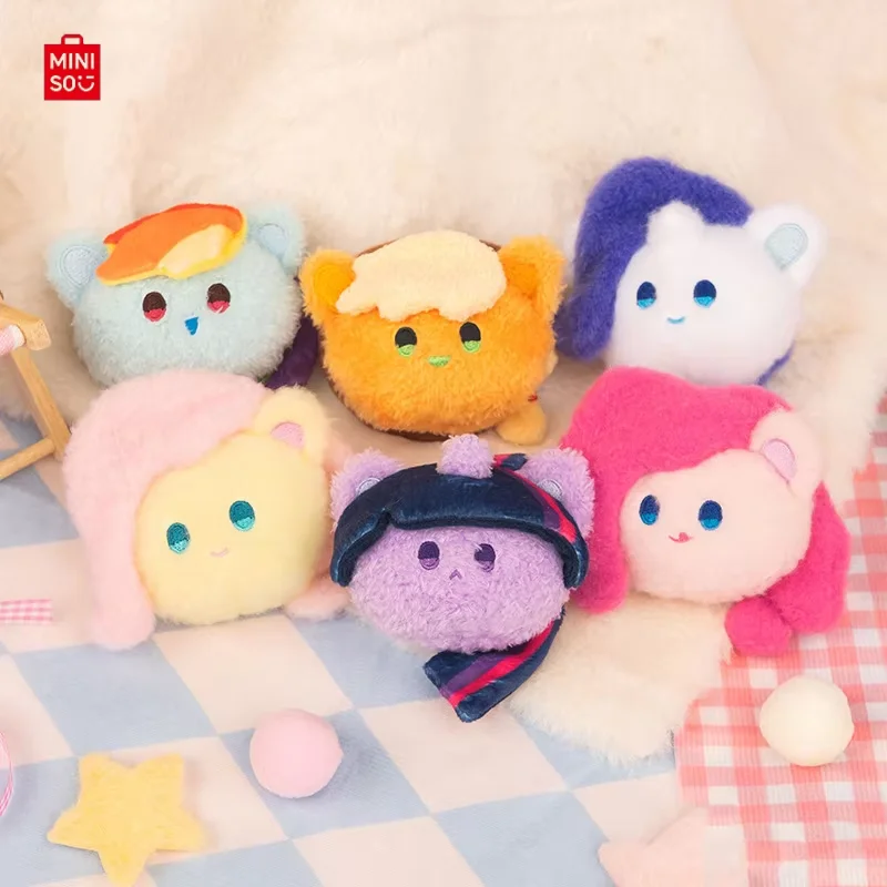 

MINISO My Little Pony Big-Headed Pendant Plush Blind Box Toys Kawaii Pony Key Pendant Toys Mysterious Box Toys Doll Girls Gifts