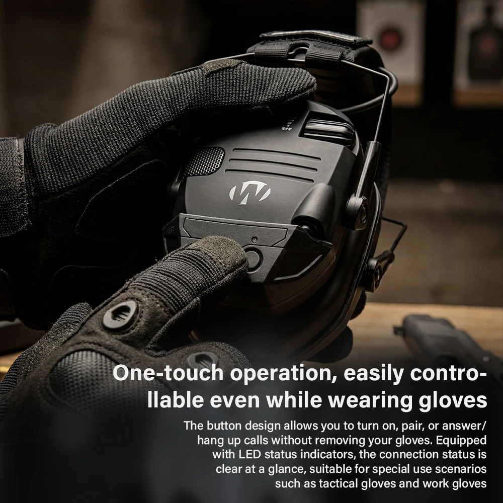 Electronic Bluetooth Earmuffs Shooting Ear Protection Earmuffs Noise Reduction Sound Amplification Hearing Protector with case - view 6