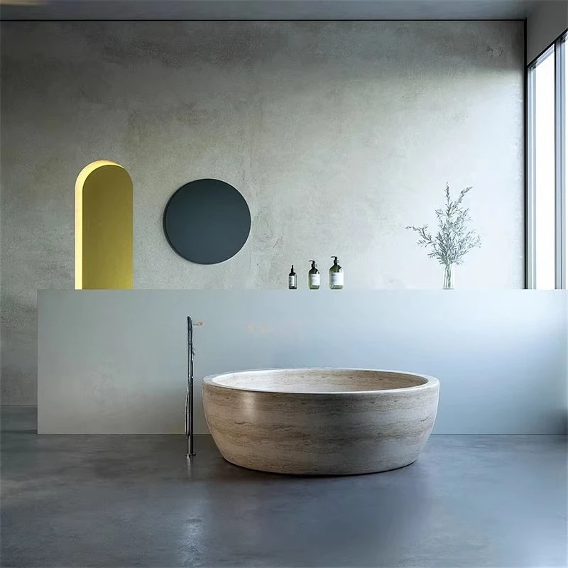 Natural Marble Integrated Bathtub High-end Villa Bath Hotel Homestay Internet Celebrity Independent