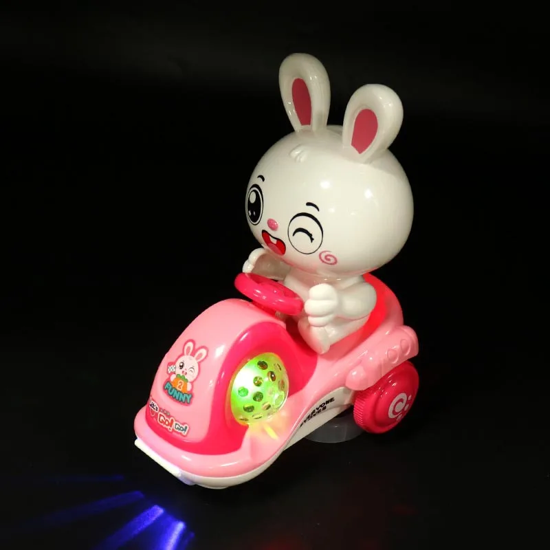 Música elétrica dublê legal triciclo carro 360 graus girar luminosa motocicleta brinquedos do bebê fácil presente de natal para crianças