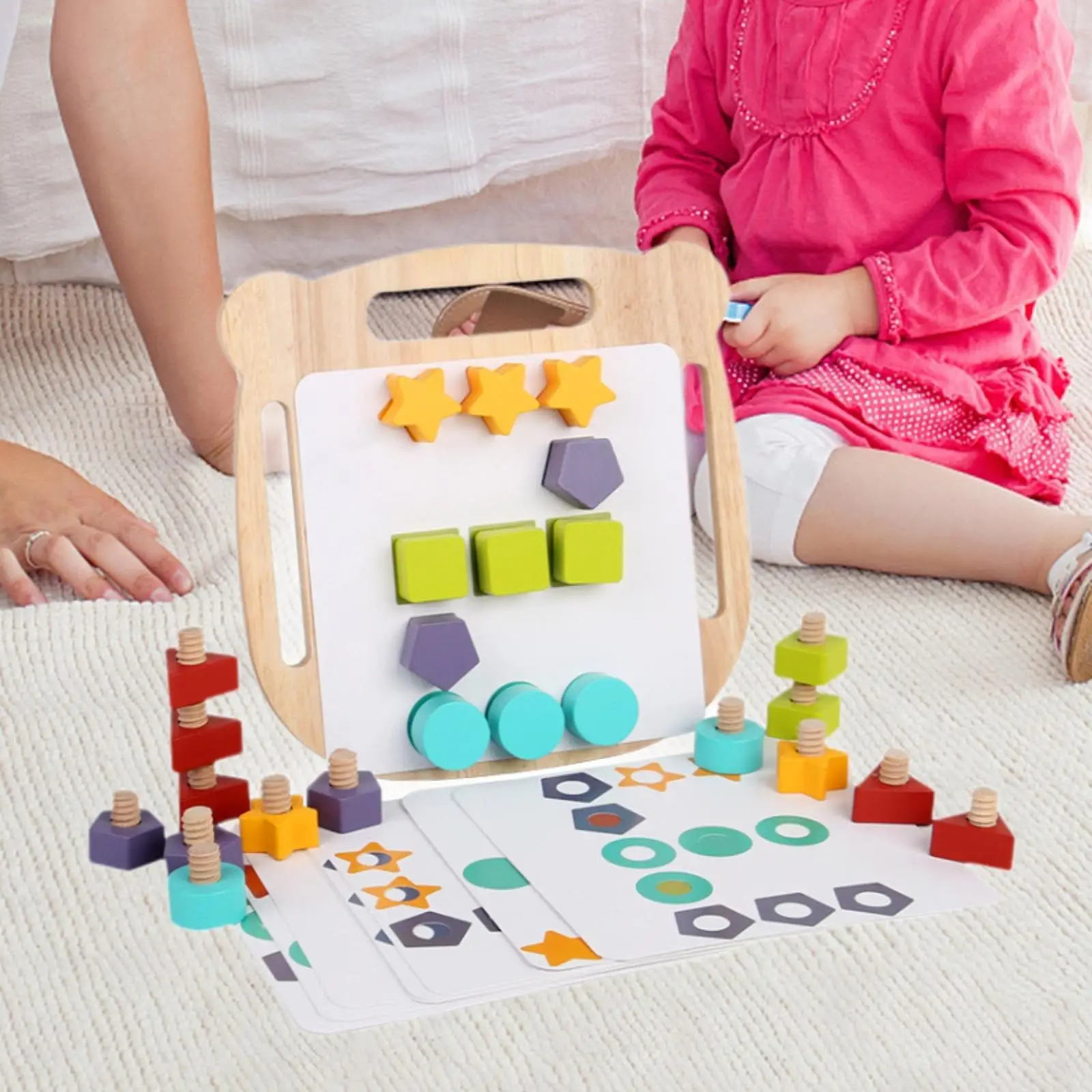 Nuts and Bolts Kids Toy Wooden Handicraft Toy Develop Fine Motor Skills through Play Early Educational Toy for Class Activity