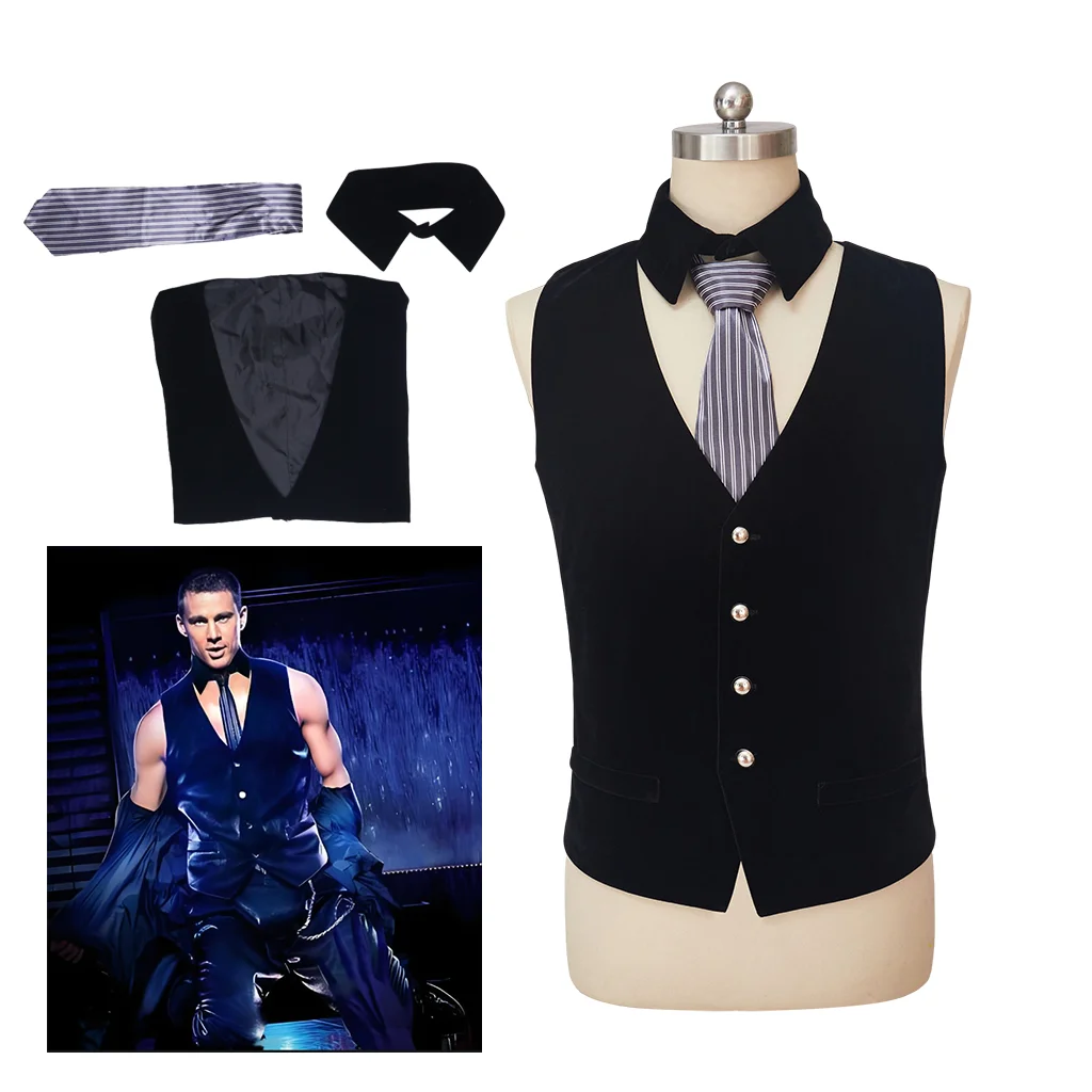 Magic Mike Cosplay Kostuum Heren Zwart Sexy Nachtclub Kostuum Stropdas Compleet Volwassen Heren Danswinkel Bar Kostuum