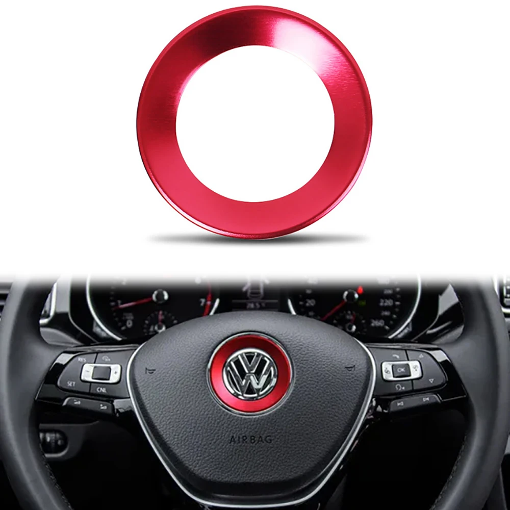 Car Steering Wheel Styling Center Emblem Decoration Ring  Accessories Cover Sticker For Volkswagen VW Golf 4 5 Polo Jetta Covers