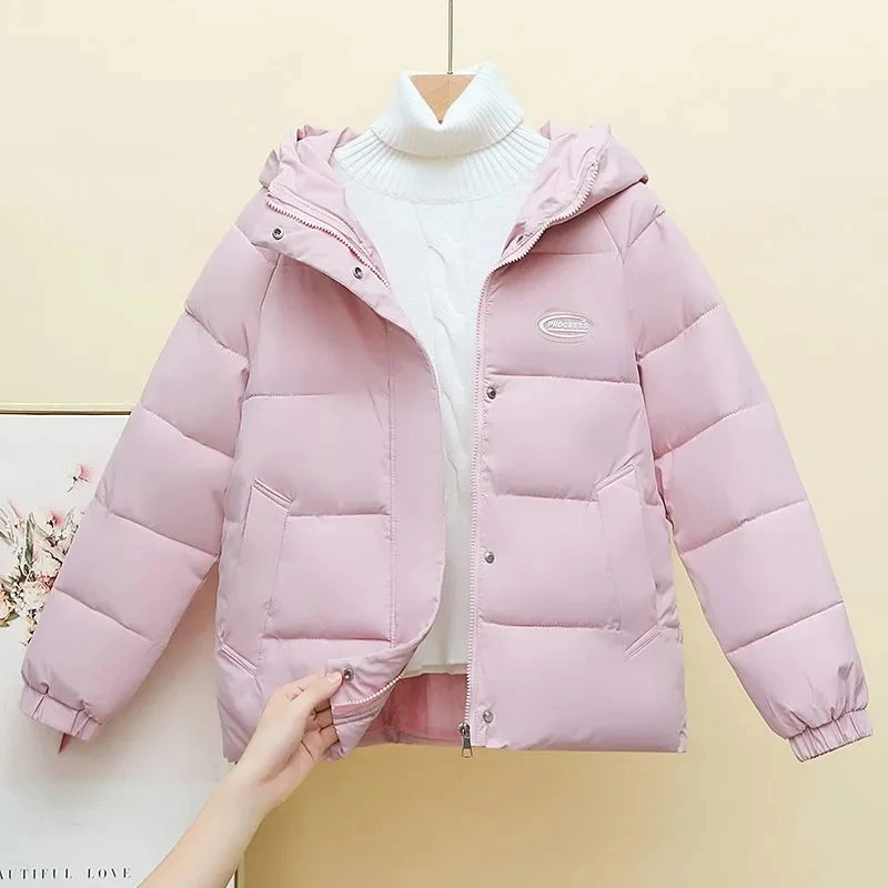 

Women's Short Coat 2025 Winter New Thicken Down cotton Jackets Female Warm Parka Lady Hooded Coat Casual Student Loose Outwear